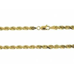 14Kt Yellow Gold 5mm Diamond Cut Rope